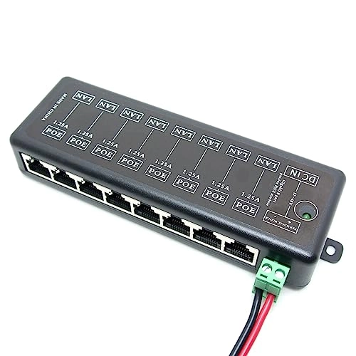 8 PORT POE INJECTOR - 12~48V DC 10/100/1000M