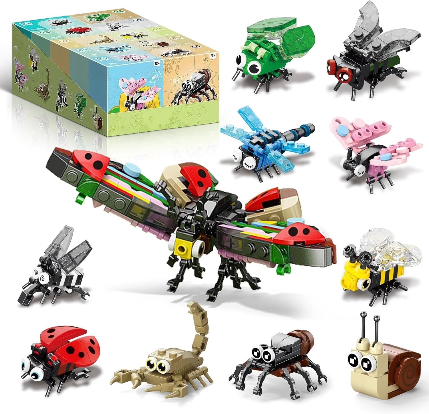 KASTWAVE Mini Insect Building Block Kit - 10-in-1 318 pcs