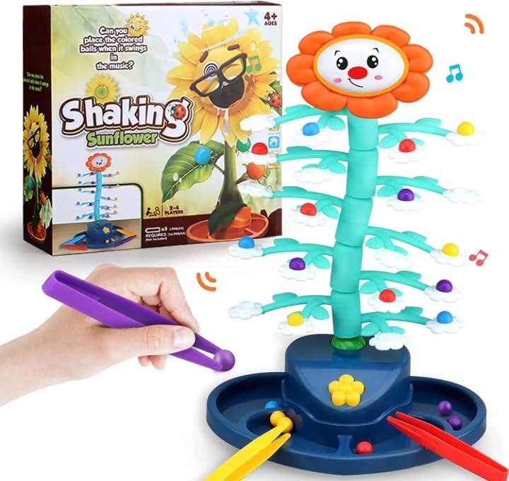 Sun flower Balancing Game - Kid 24 colored balls 4 clips