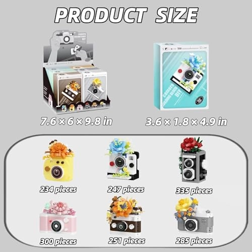 6 Mini Flowers Camera Micro Bricks Building Set - 1652 pcs