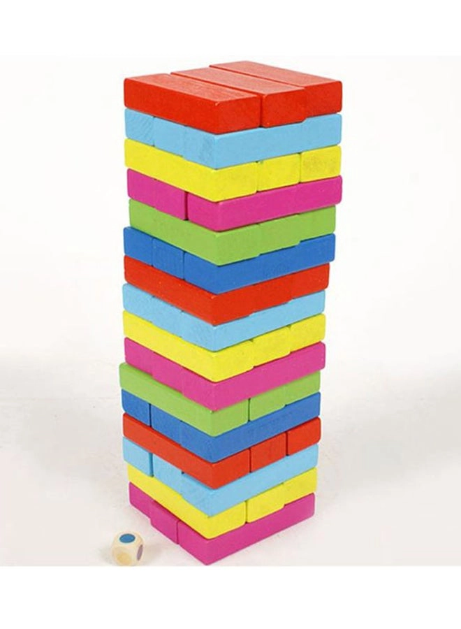 Wooden Coloured Tumbling Tower - 3+ Years 48 pieces