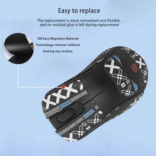 Mouse Grip Tape - Full Coverage Black Anti-slip