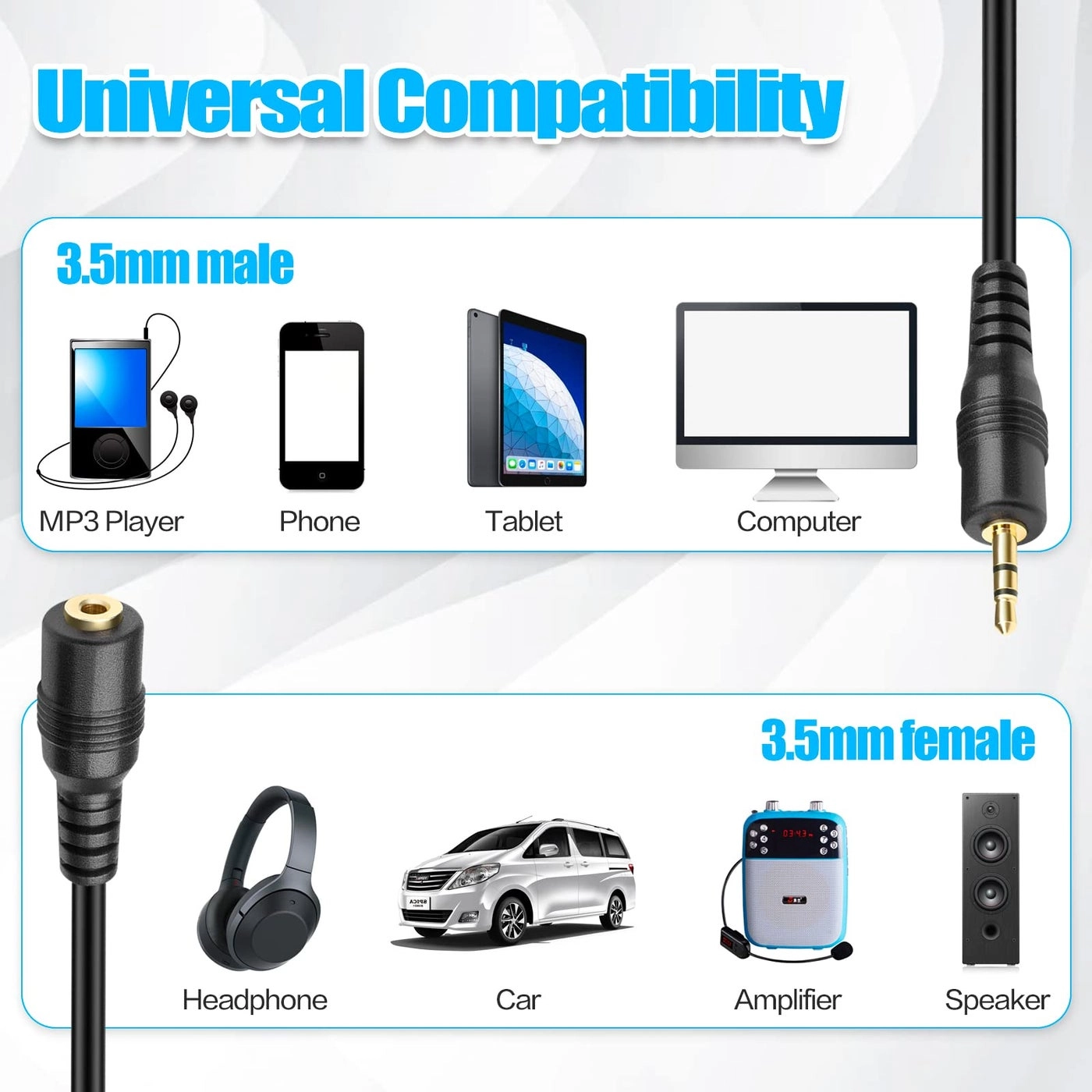 3.5mm Jack Audio Stereo Earphone Extension Cable - 1.5M
