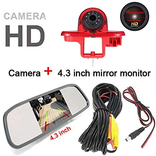 Brake Light Reversing Camera + Rear View Mirror Monitor - Night vision 628 x 586 pixels