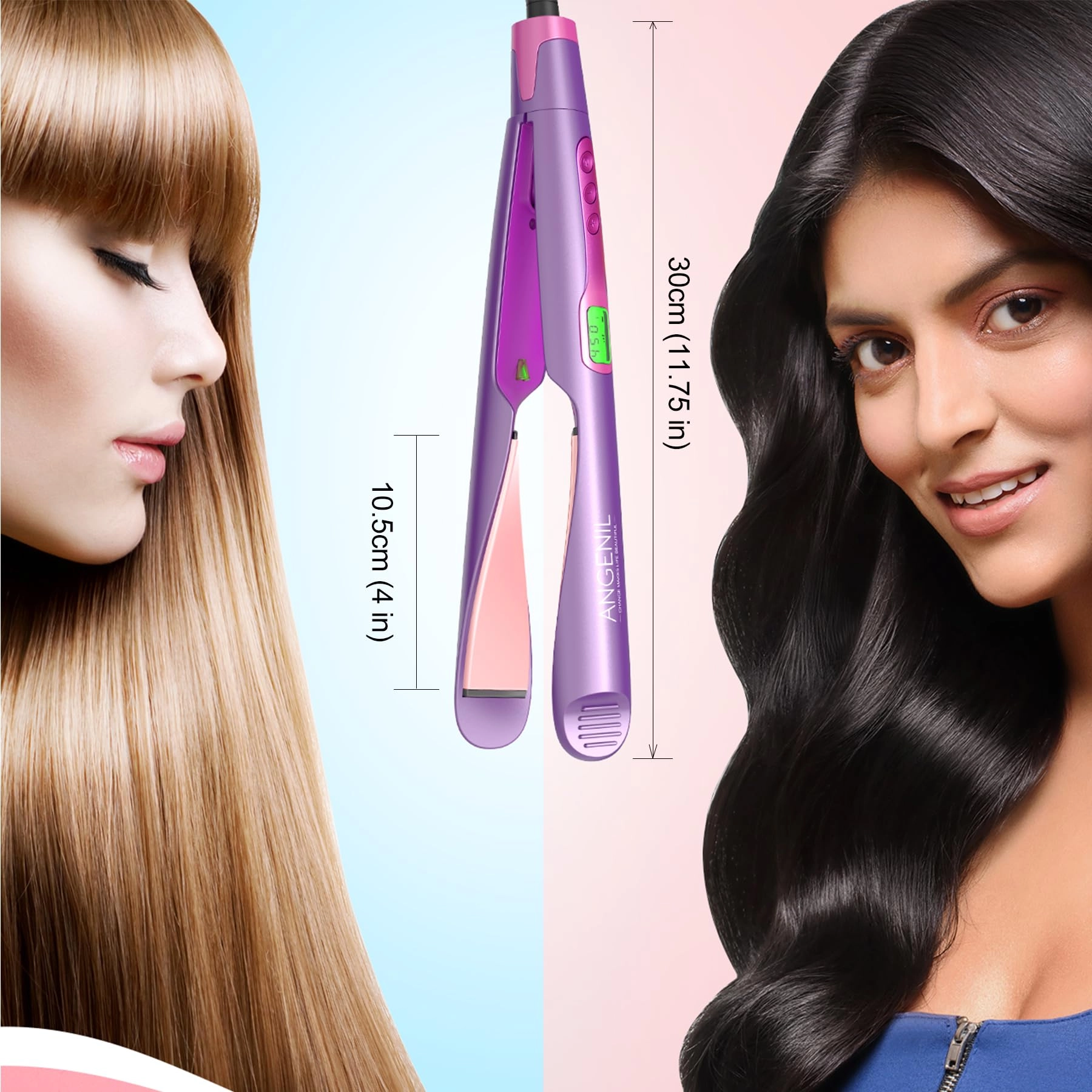 Professional Ion Flat Iron Curling Iron in One