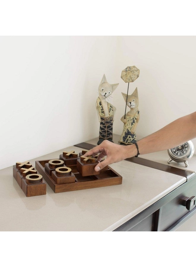 Tic-Tac-Toe - Wood Hand Crafted Brass Signs