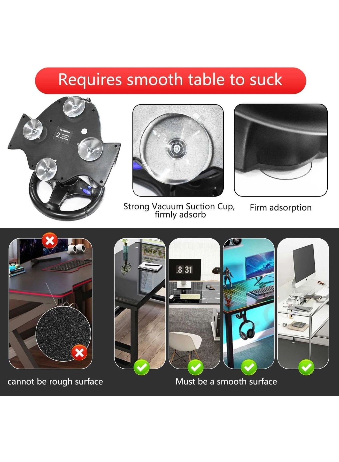 V7 Racing Wheel & Pedals - PC/PS4/PS3/Xbox Series X|S/Nintendo Switch/Xbox One