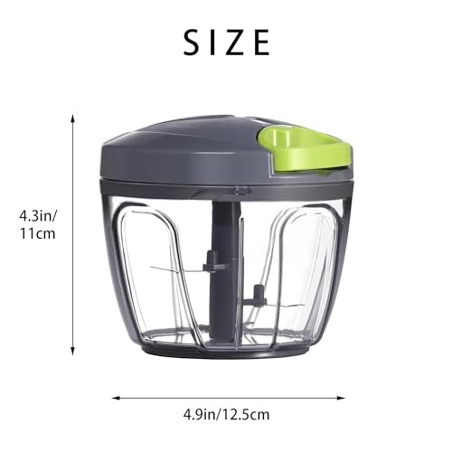 Manual Food Processor - 16.9 Fluid Ounces three blades