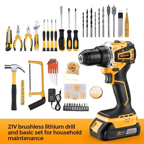 Brushless Motor Tool Kit Set - 2000 Milliamp Hours 21 Volts