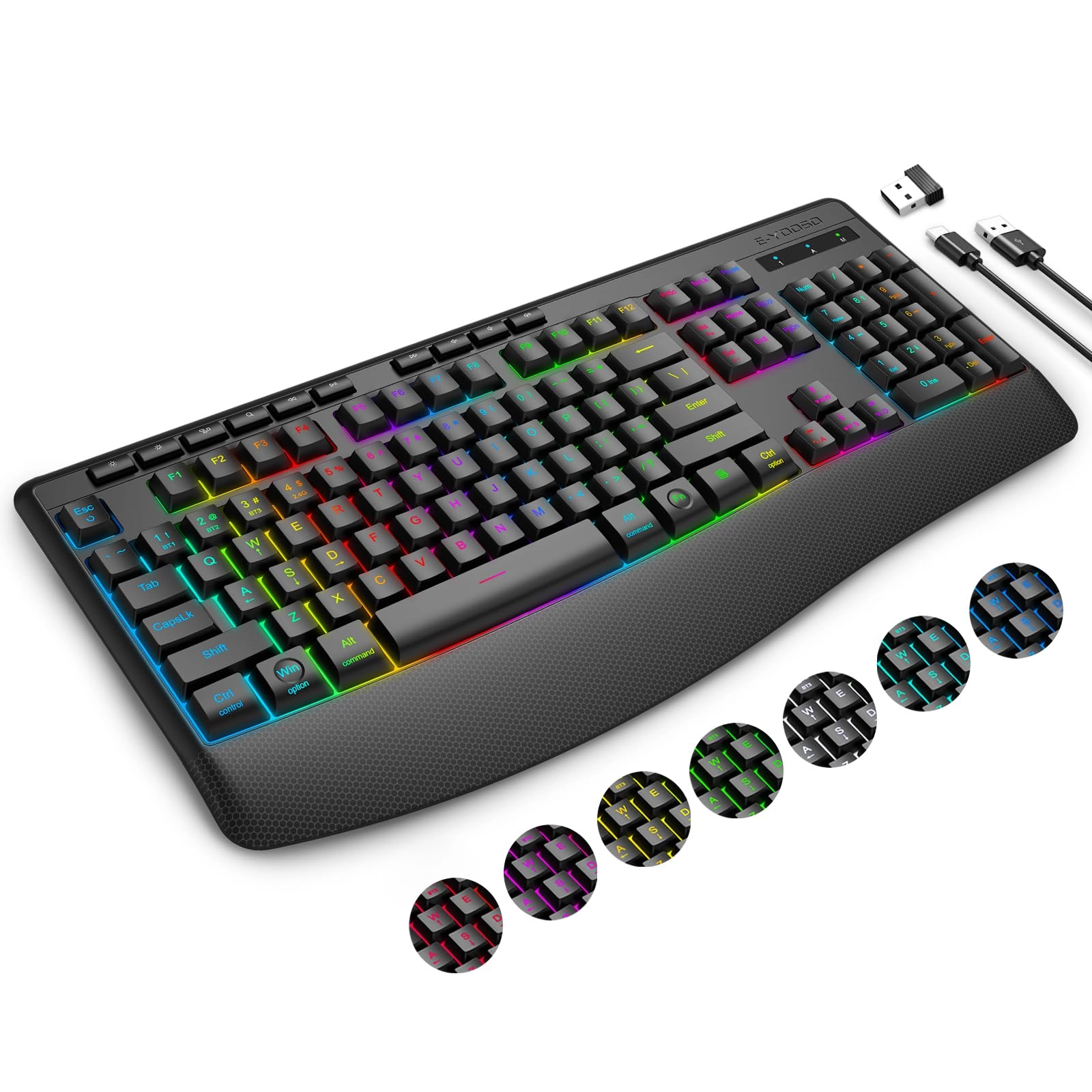 E-Yooso RGB Wireless Keyboard - Wired/Wireless