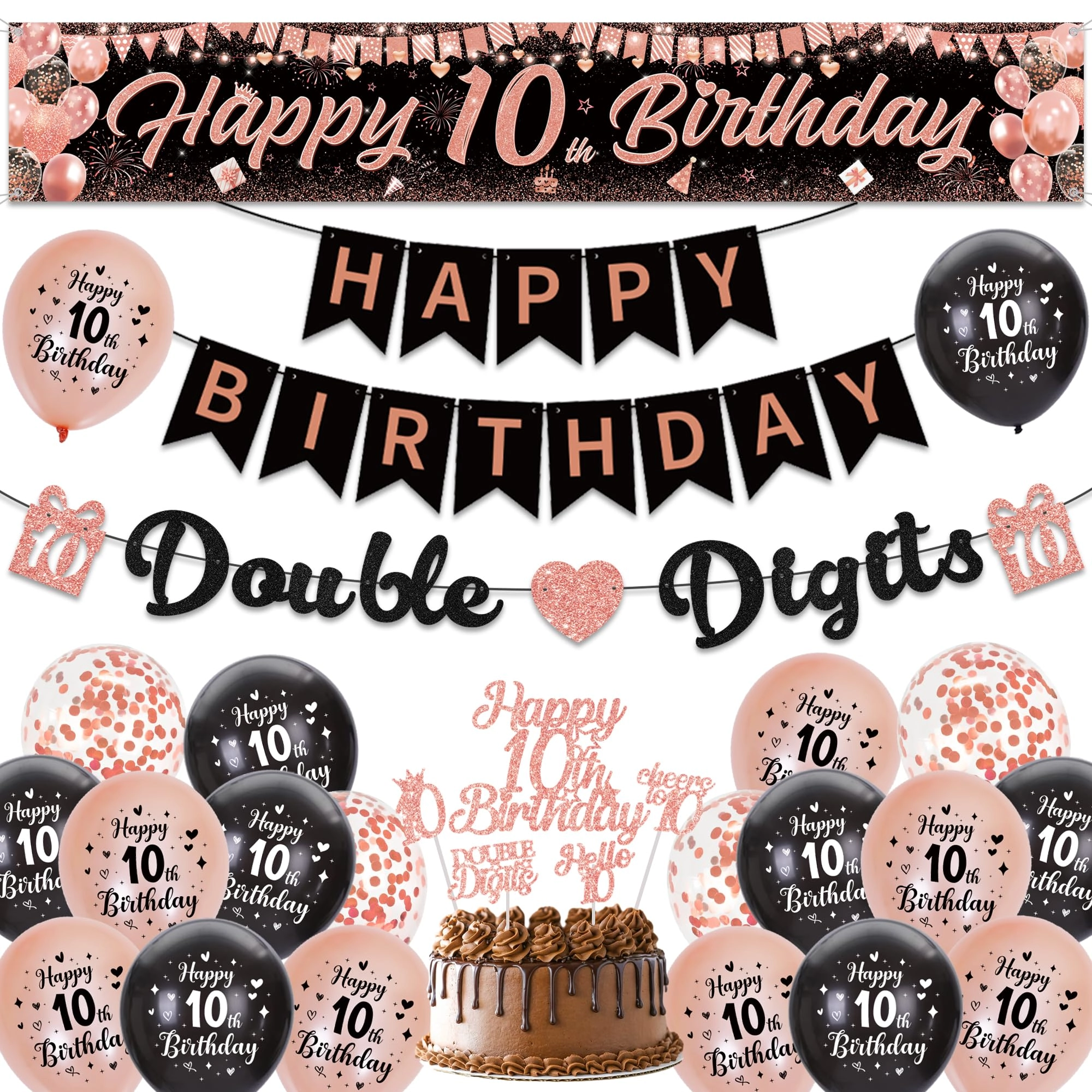 10th Birthday Decorations - 44.0 Count Birthday