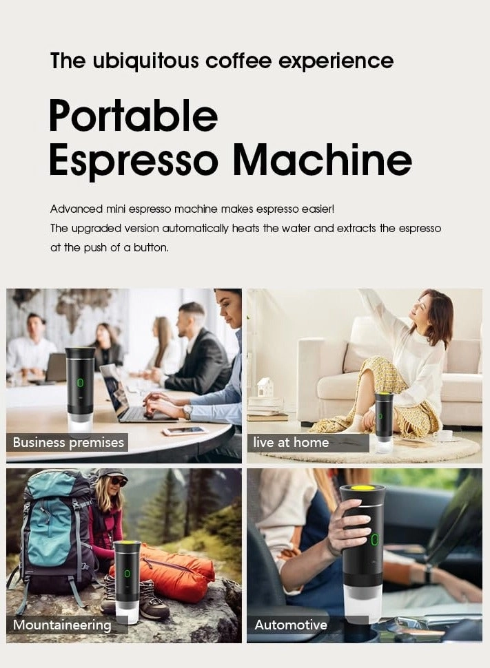 Portable Electric Self-Heating Espresso Machine - Car Mini Rechargeable Type-C USB