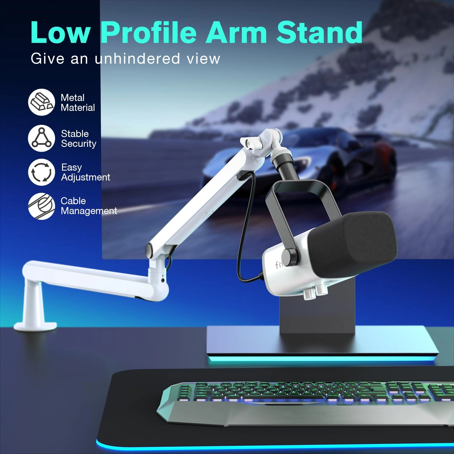 BM88 - Low Profile Adjustable Boom Arm