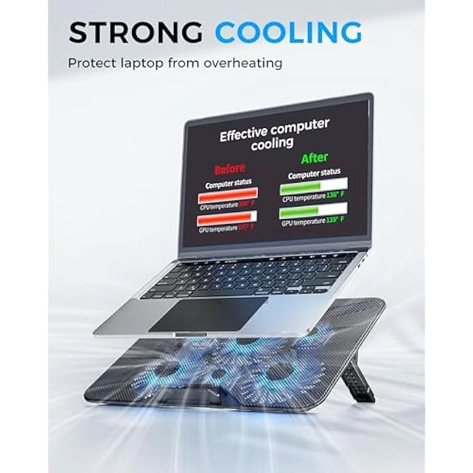 LAPTOP COOLING PAD - 12-17 INCH 6 QUIET FANS