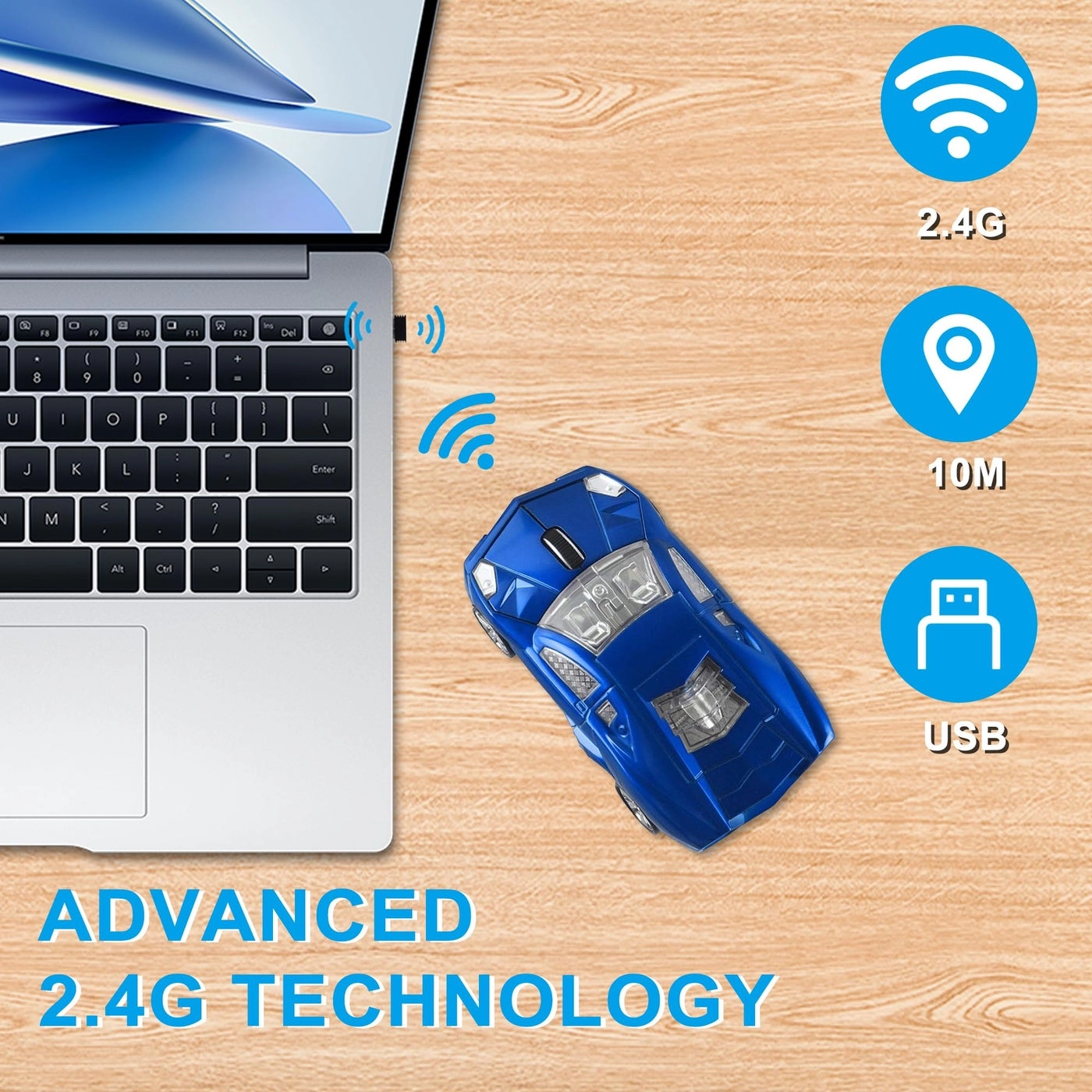 Mini Ergonomic Sport Car Mouse - Wireless