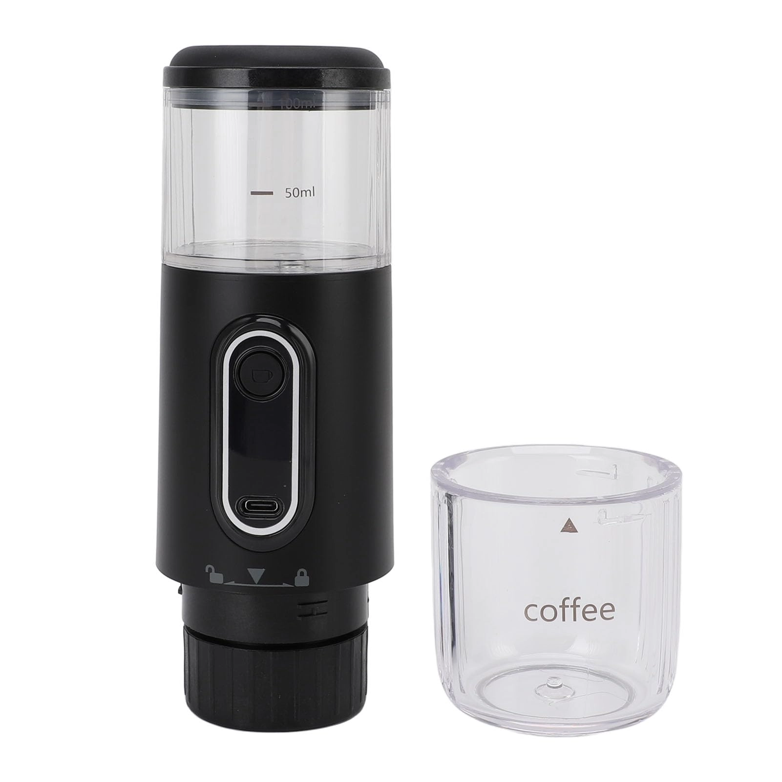 Portable Electric Espresso Machine - 1.6E+2 Milliliters capsules and ground coffee