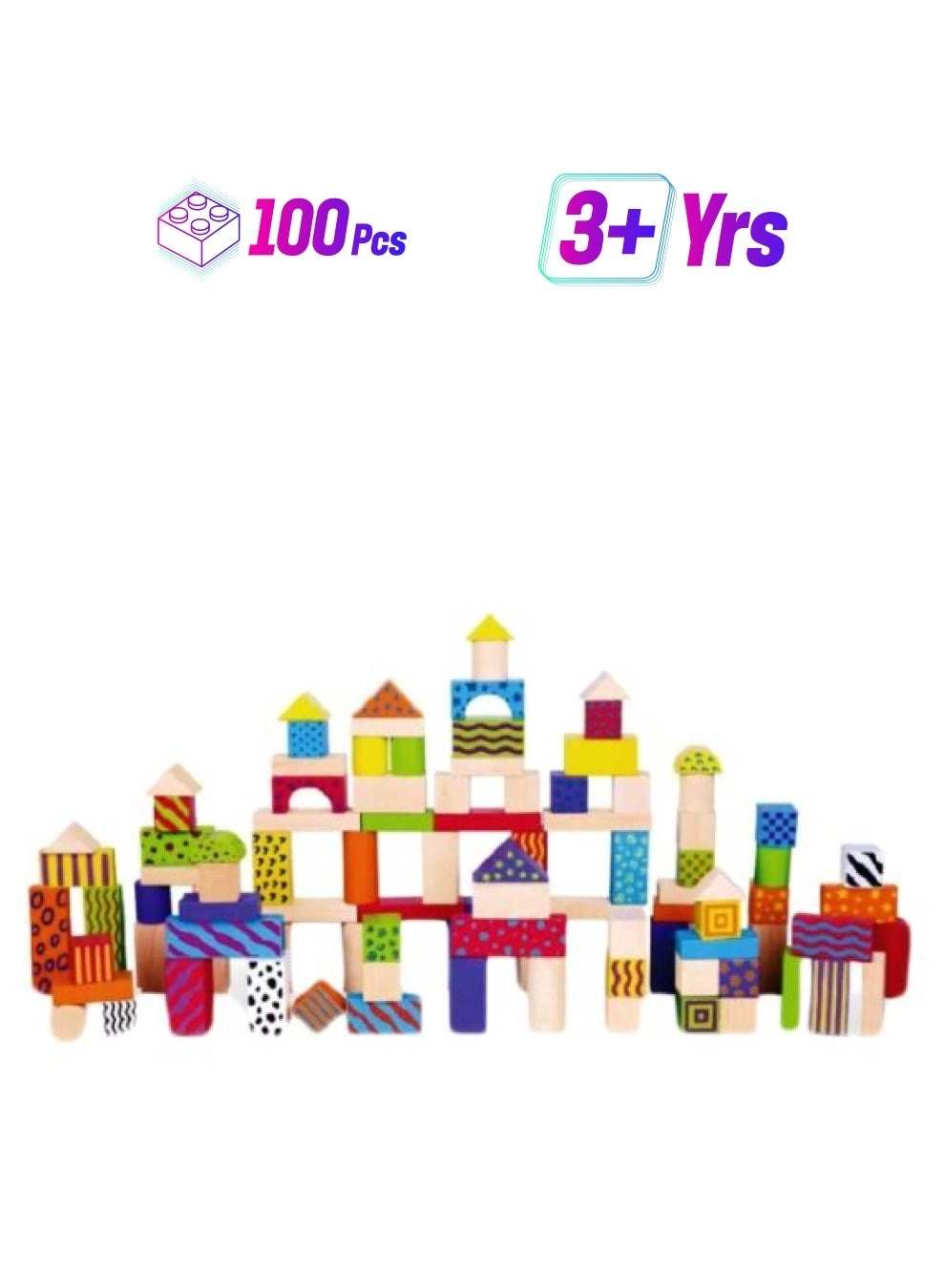 Wooden Blocks - 100pcs
