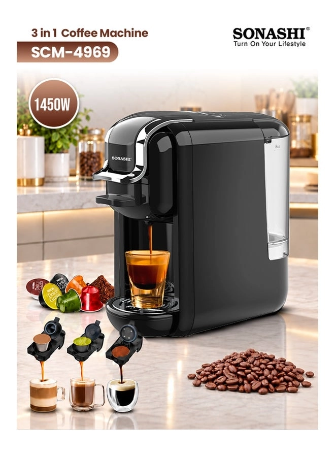 SONASHI 3-in-1 Multifunction Espresso Coffee Machine SCM4969