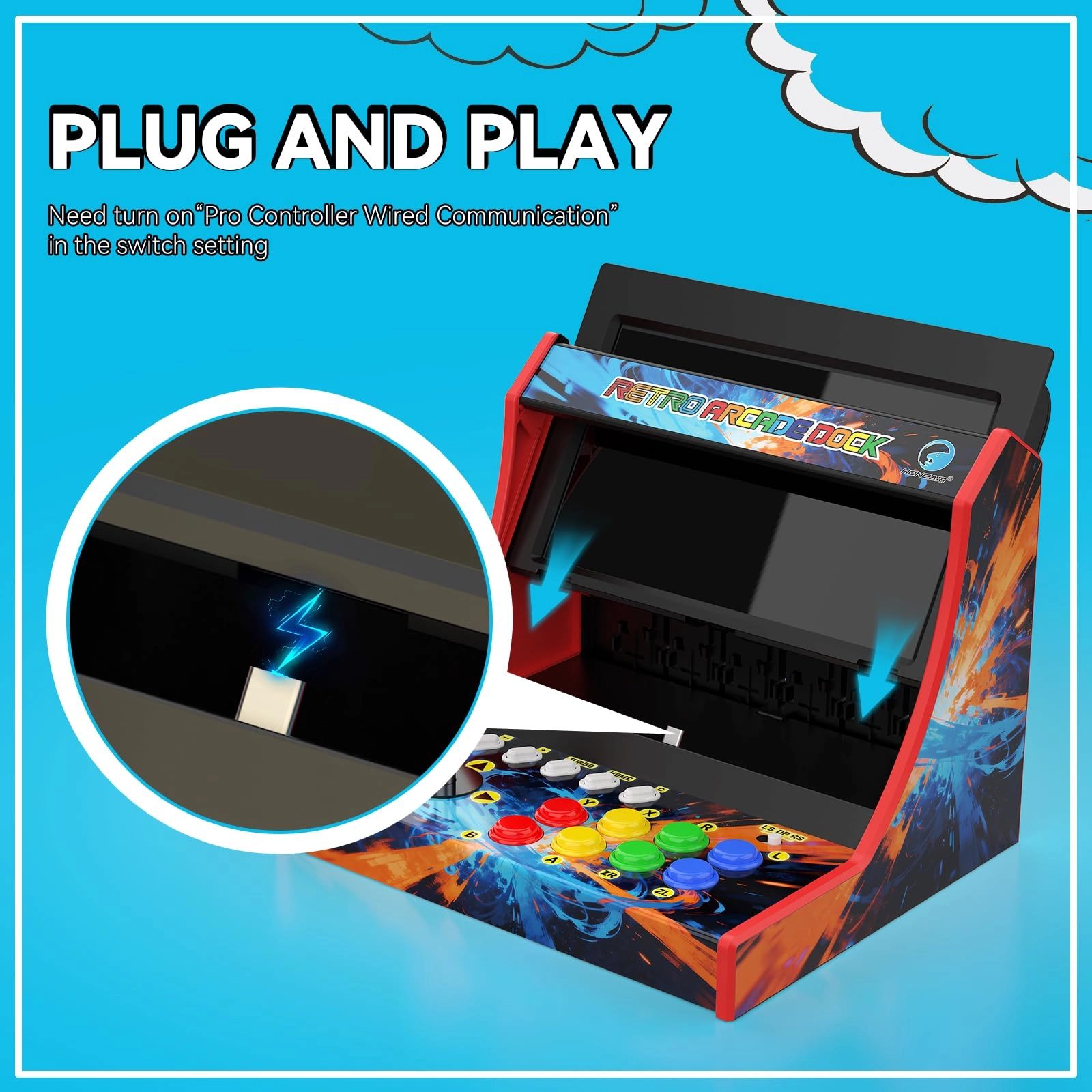 Retro Arcade Stick - Neon Switch 2/OLED/Switch