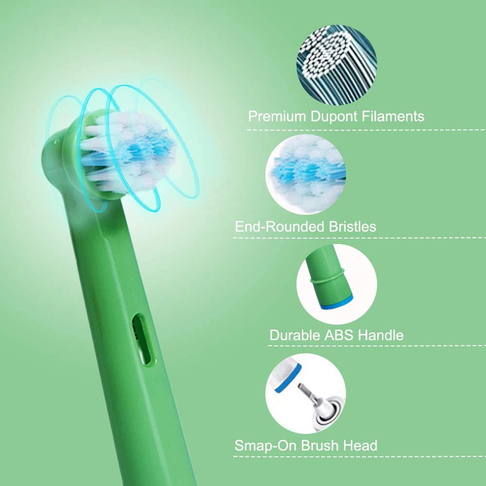 Kids Toothbrush Replacement Heads - 8 Count Multicolour Extra-Soft Bristles