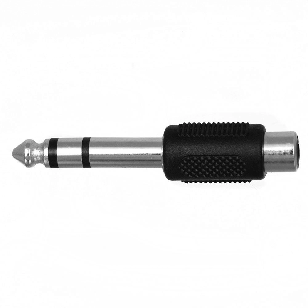 6.35mm 1/4 Inch Stereo TRS Male to RCA Female Jack - 4 Pack Silver
