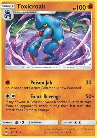 Pokémon Toxicroak 64/131 - English 1pcs + Toploader