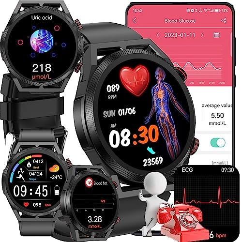 Blood Glucose Smart Watch - ECG HRV 20 Sports Modes