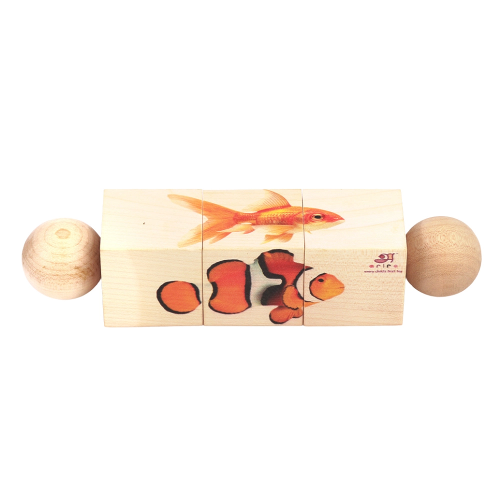 Ariro Rotating Wooden Puzzle - Fish - Suitable for 18 months & above