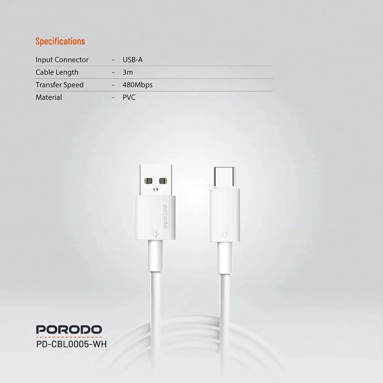 USB Cable USB-A to USB-C 3m