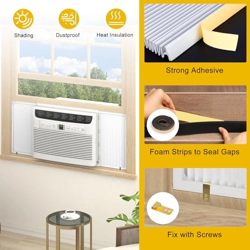 Window Air Conditioner Side Panel with Frame - Fits For 14,000-22,000 BTU AC Units Pack