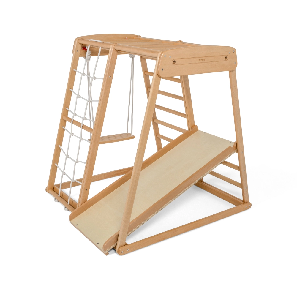 Ezzro Natural Indoor Jungle Gym - 1 swing 1 slide