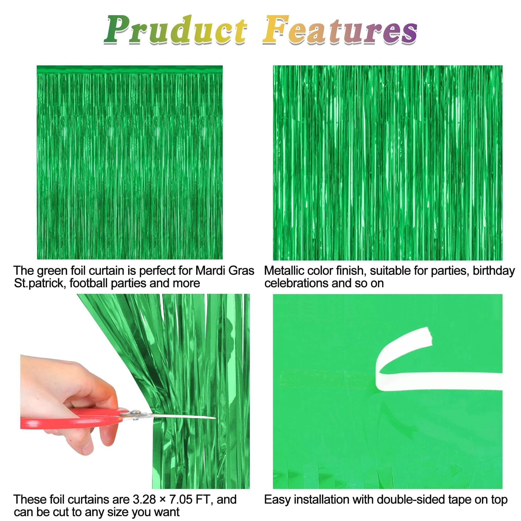 FoilCurtain-Goldgreen - 2 Pack St Patrick