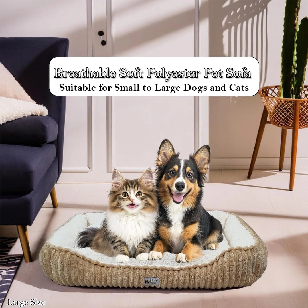 Winter warm pet bed - 75 cm Brown