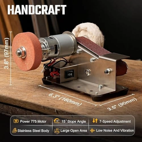 Mini Belt Sander - 7-Speed 4000-9000 RPM 304 Stainless Steel