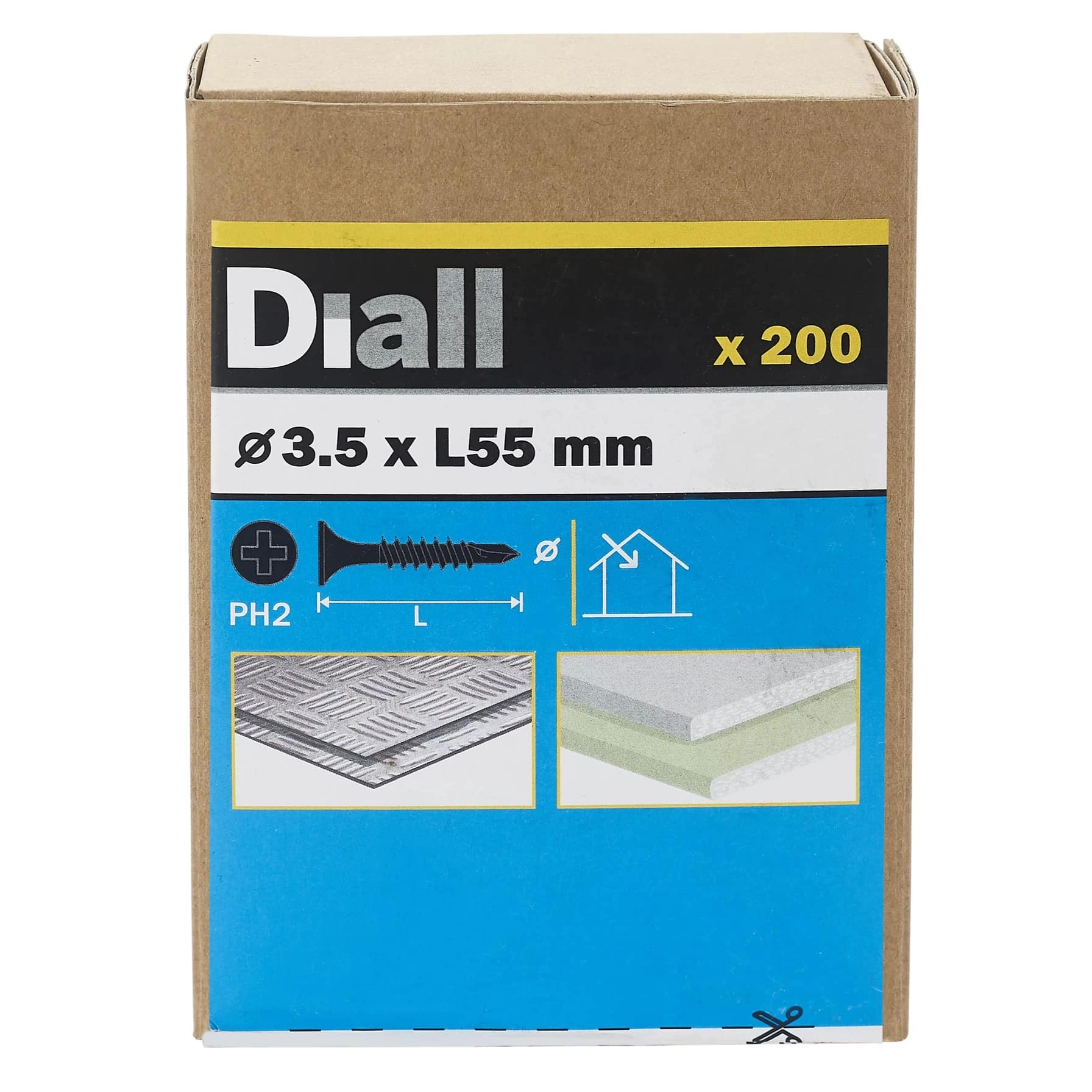 Diall Carbon Steel Plasterboard Screw Pack 3.5mm 55mm