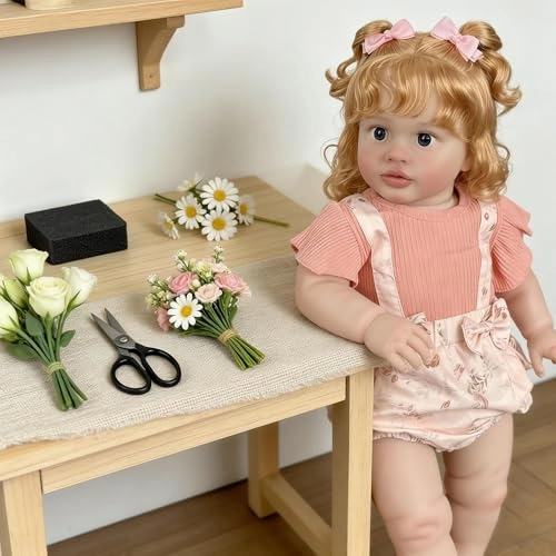 Pippa Reborn Baby Doll - 26 inch Cotton Vinyl Hand-rooted Curly Hair Ages 3+