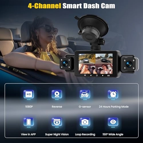 4 Channel 360° Car Dash Cam - 1080P