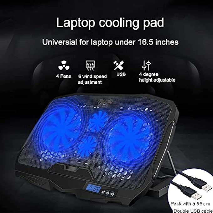 LAPTOP COOLING PAD - 12-17 INCH 6 QUIET FANS
