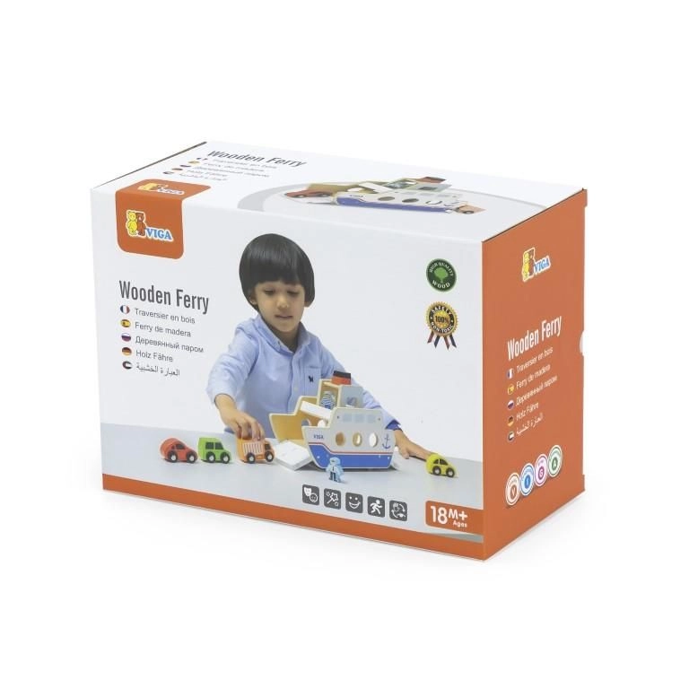 Wooden Ferry Boat - 18 Months Multi Colour