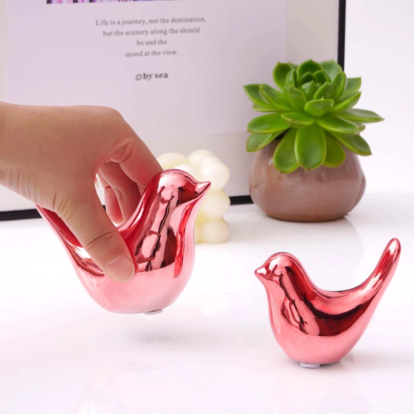 White Birds Statues - Ceramic