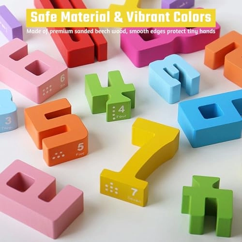 Wooden Number Building Blocks - 3 years and up 20PCS
