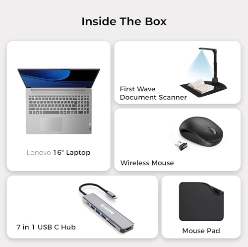 IdeaPad Slim 5 16IMH9 - 16'' Core Ultra 5-125H 16GB DDR5 1TB SSD + 1st Wave Doc Scanner + 1st Wave 7-in-1 Hub + Wireless Mouse + Mousepad