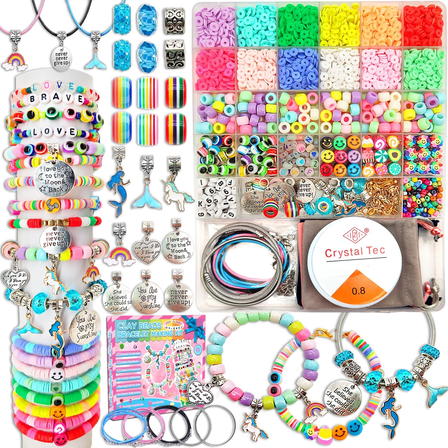 leitait Bracelet Making Kit - 3400pcs Unicorn/Mermaid