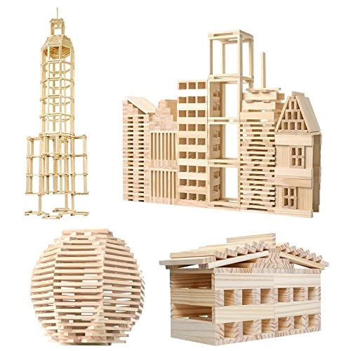 Wooden Plank Building Blocks - 200 pcs