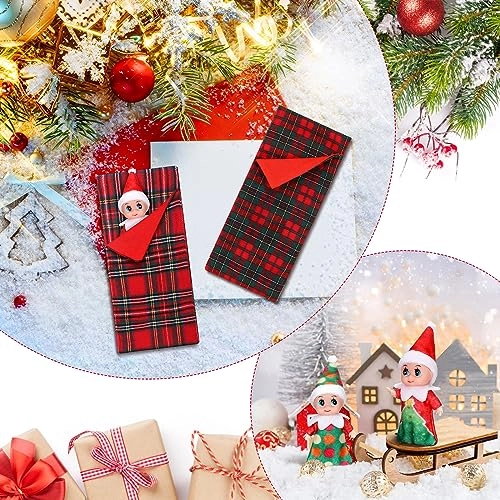 Christmas Elf Doll - 2 Pieces Twins + Christmas Elf Sleeping Bag - Red Plaid Ages 6+