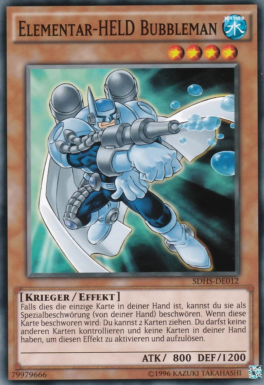 Konami Yugioh Elemental Hero Bubbleman SDHS DE012 - German