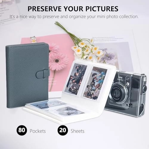 4.25x3.5" 80 Pockets PU Leather Photo Album