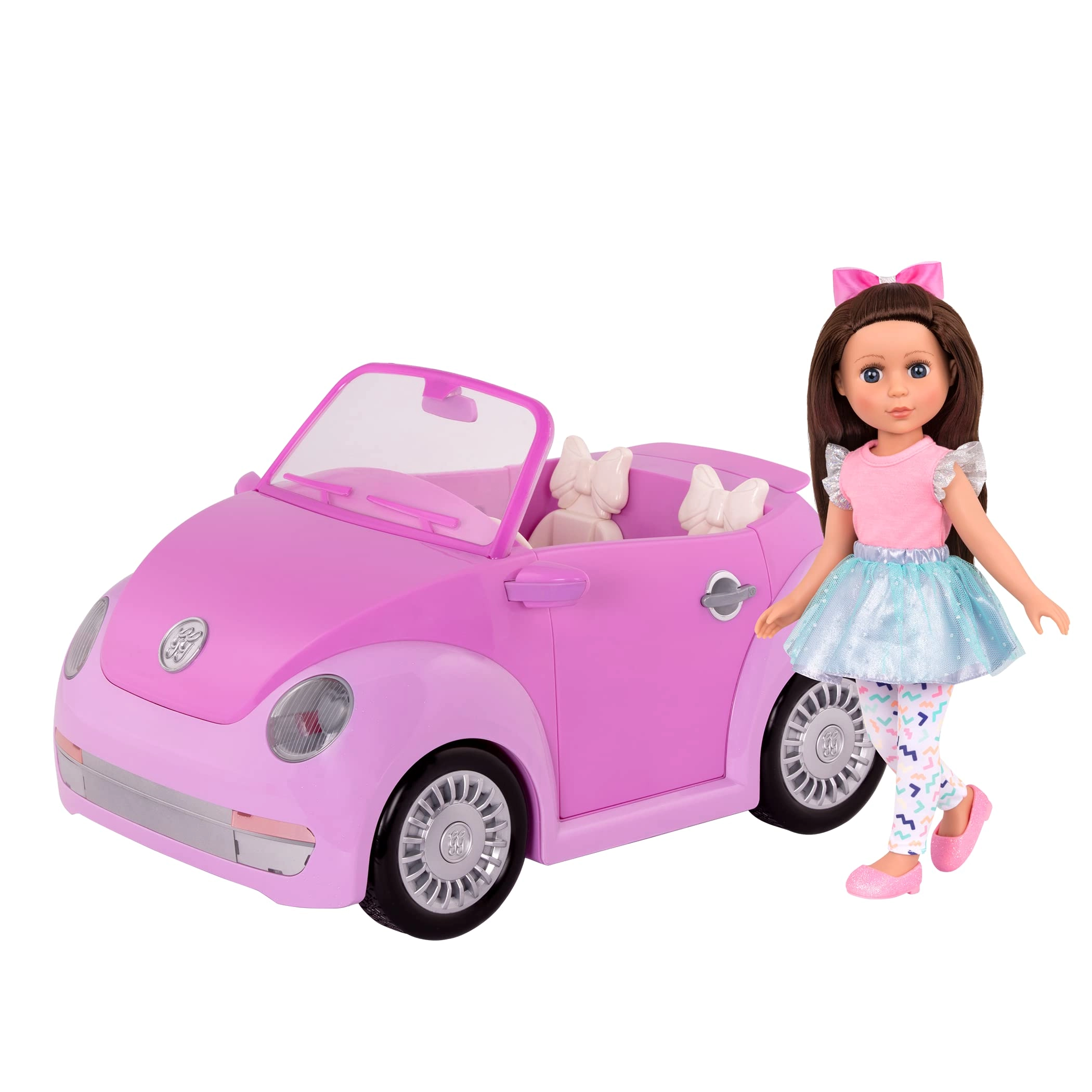 Branford Ltd. Candice Poseable Doll - 14-Inch + Convertible Car - Purple Ages 3+