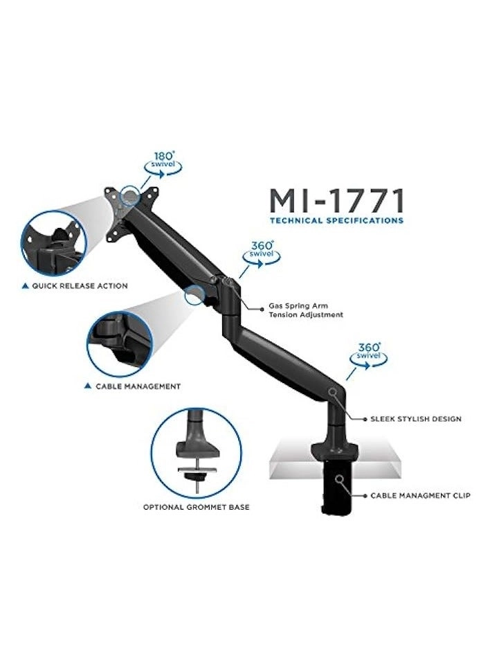 Single Monitor Table Stand - 13” to 32” VESA 75 x 75 -100 x 100
