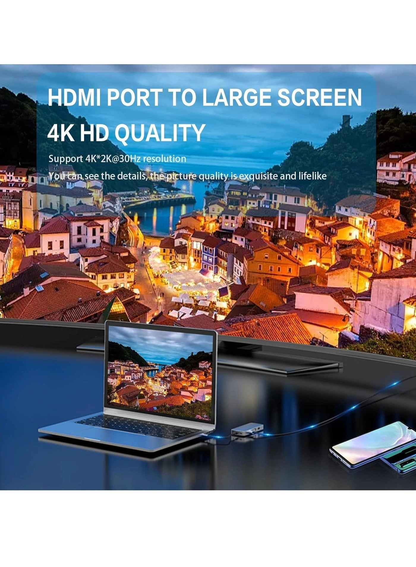 10-in-1 USB C Hub Docking Station - 4K HDMI VGA Ethernet